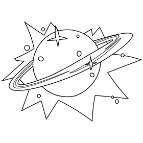 Free galaxy planet black and white clipart