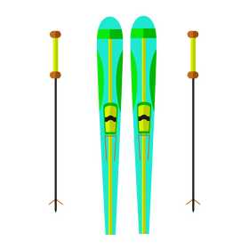 Skiing equipment skis and poles clipart