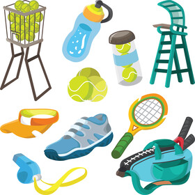 Tennis set vector