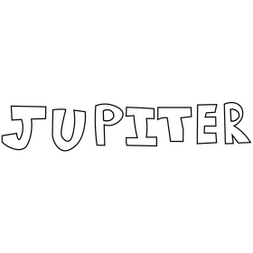 Jupiter logo black and white clipart