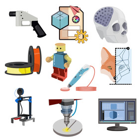 3D Printing icons vector