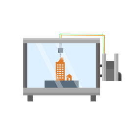 Architectural technology 3d printing clipart