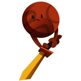 Mars planet holding sword clipart