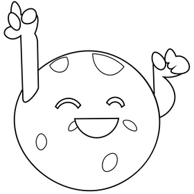 Happy mercury smiling emoji black and white clipart