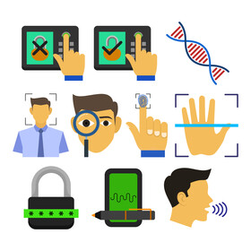 Biometric authentication icons vector