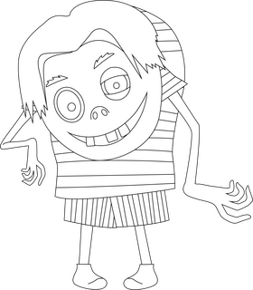 Edger chartoon character black and white clipart