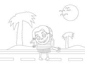 Edger chartoon character black and white vector