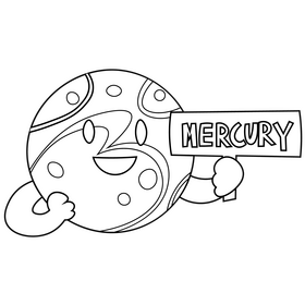 Mercury icon, logo black and white clipart
