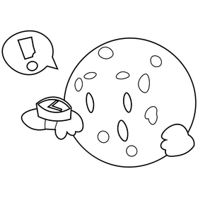 Mercury planet surprised holding clock black and white clipart
