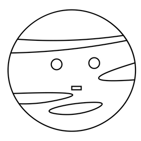 Neptune shocked illustration black and white clipart