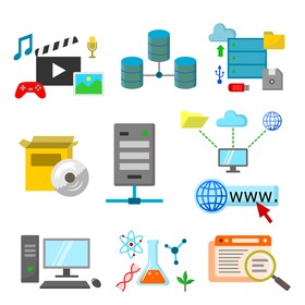 Information technology icon set vector