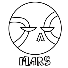 Free mars planet black and white clipart