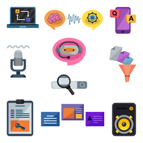 Natural Language Processing icon set vector