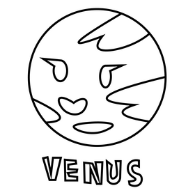 Cartoon venus planet black and white clipart