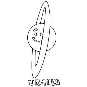 Uranus planet drawing black and white clipart