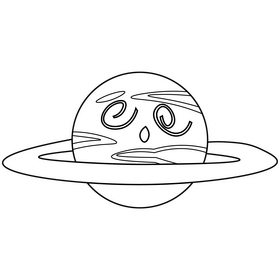 Free saturn confused black and white clipart