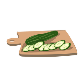 Cutting cucumbers clipart