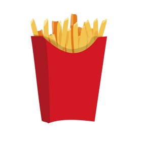 Fries in a box cartoon clipart