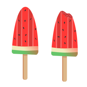 Watermelon popsicles, watermelon on a stick clipart