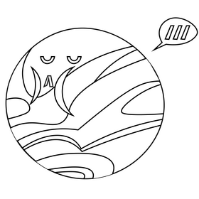 Sleeping jupiter cartoon black and white clipart