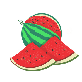 Cartoon watermelon slices clipart