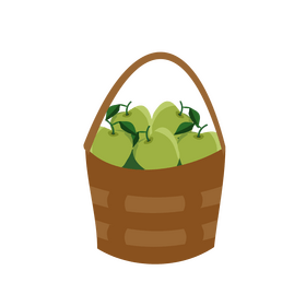 Basket of green apples clipart