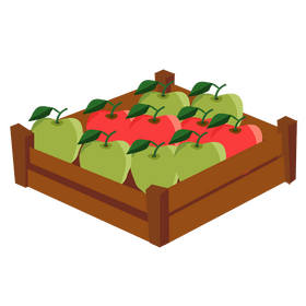 Apples in a box clipart