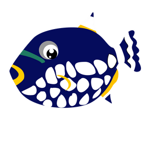 White spotted navy tropical fish clipart
