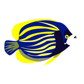 Yellow stripped tropical fish clipart