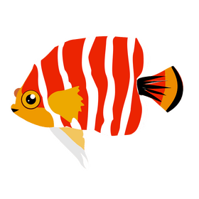 White striped tropical fish clipart