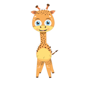 Baby giraffe drawing clipart