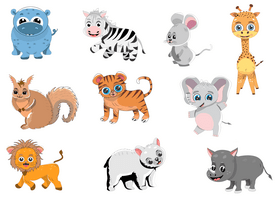 Cute baby animals vector