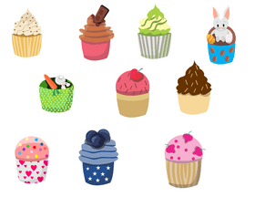 Free cupcakes vector
