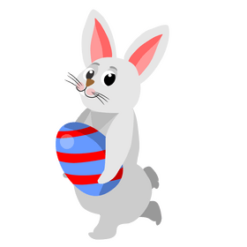 Easter bunny rabbit with easter egg illustration clipart
