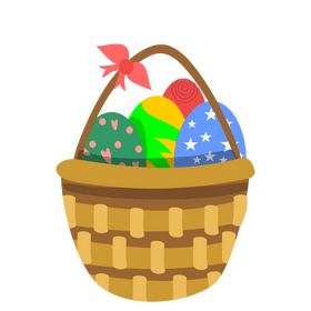 Basket of easter eggs clipart