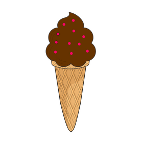 Cartoon chocolate ice cream with cherries clipart