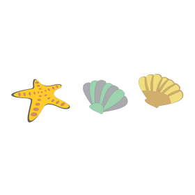 Starfish and shells drawing clipart