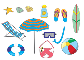 Beach elements vector