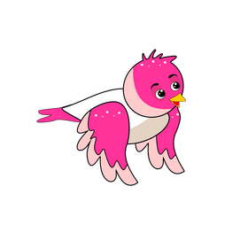 Cute pink bird clipart