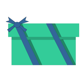 Green gift box drawing clipart