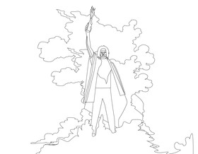 Reborn drawing black and white vector