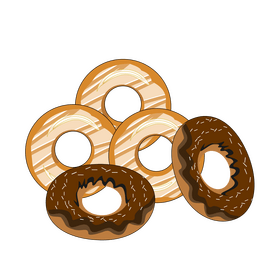 Chocolate and caramel donuts clipart