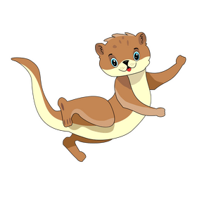 Otter swimming clipart