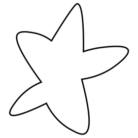 Cartoon star black and white clipart