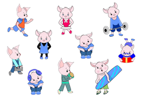 Cute pigs vector