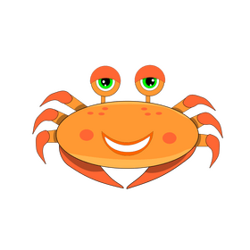 Orange crab cartoon clipart