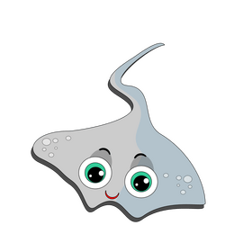 Ray fish illustration clipart