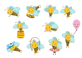 Cute bees vector