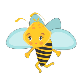 Cartoon bee running clipart