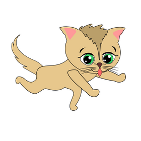Cat running clipart